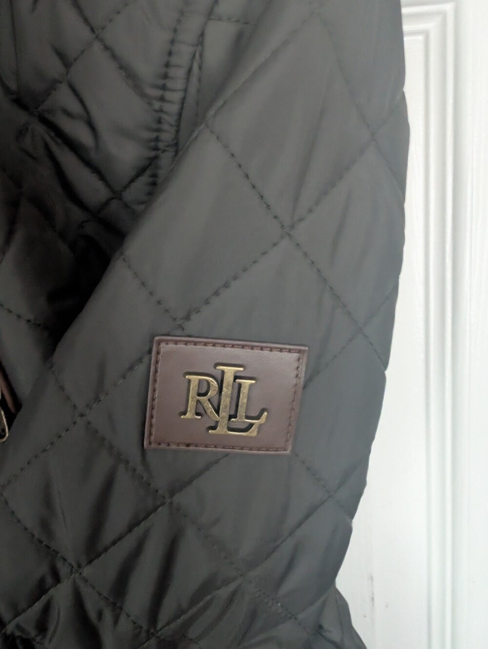NWT Lauren Ralph Lauren Quilted Riding Coat Black M Equestrian Jacket - Picture 7 of 10